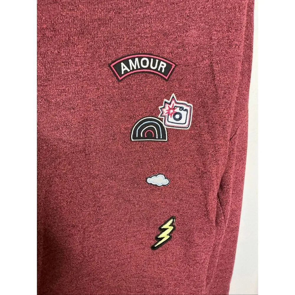 Sundry Marl-Knit Pull Over Sweater | Red in Size 1